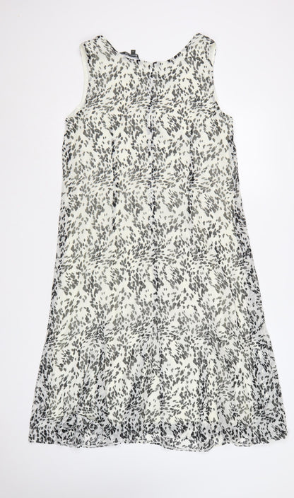 Bonmarché Women’s Grey Animal Print Sleeveless A-Line Dress Size 14
