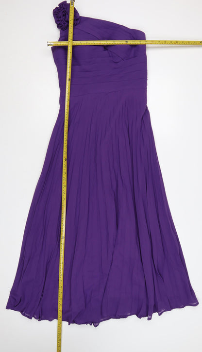 Grace Karin Women's Purple Long One Shoulder Chiffon Dress Size 12