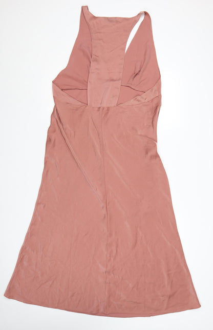ASOS DESIGN Women’s Pink Size 18 Slip Dress Sleeveless V-Neck Midi