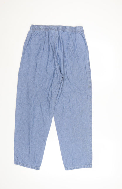 Damart Womens Blue High Rise Relaxed Tapered Jeans Size 12