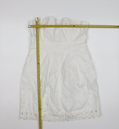 Savida Women's White Strapless Cotton Dress Size 14