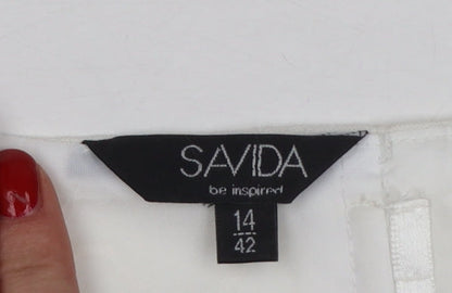 Savida Women's White Strapless Cotton Dress Size 14