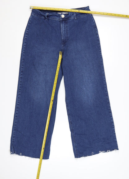 Dunnes Stores Women Blue Wide-Leg Jeans Size 12 Cotton Blend