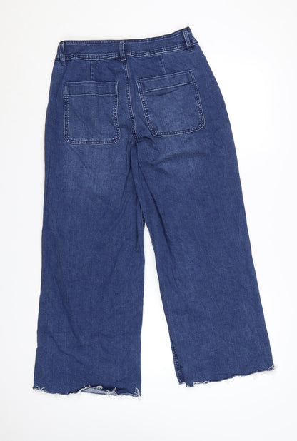 Dunnes Stores Women Blue Wide-Leg Jeans Size 12 Cotton Blend