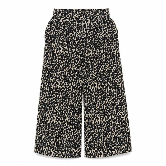 H&M Women’s Beige Animal Print Cropped Wide-Leg Trousers Size 8