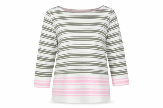 Joules Women’s Multicoloured Stripe Cotton Long Sleeve T-Shirt UK10
