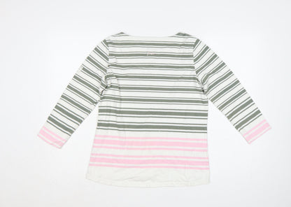 Joules Women’s Multicoloured Stripe Cotton Long Sleeve T-Shirt UK10