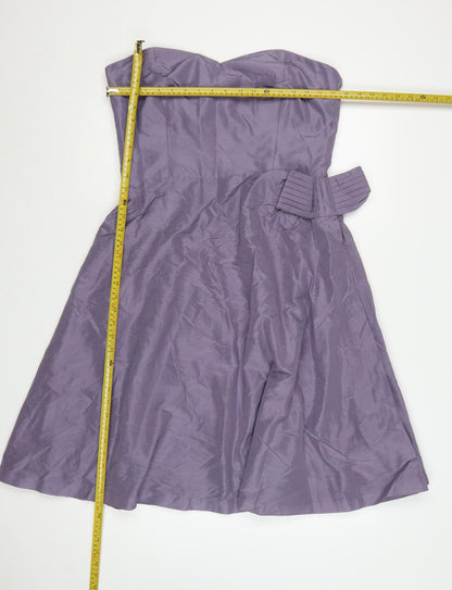Coast Women Purple Size 16 Strapless A-Line Silk Satin Dress