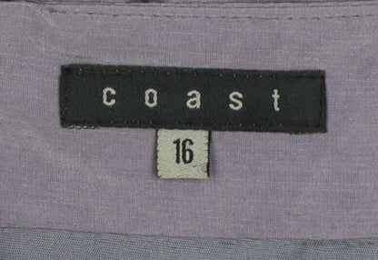Coast Women Purple Size 16 Strapless A-Line Silk Satin Dress