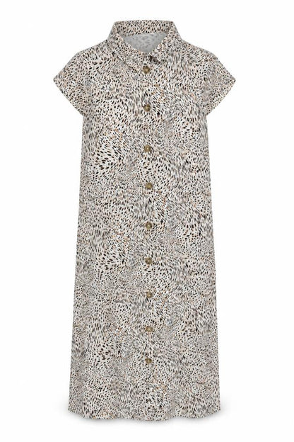 Next Women Beige Animal Print Shirt Dress Size 12 Viscose