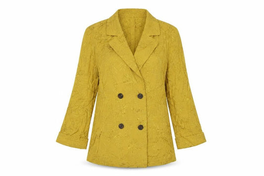 Next Women Yellow Double-Breasted Blazer Size 6