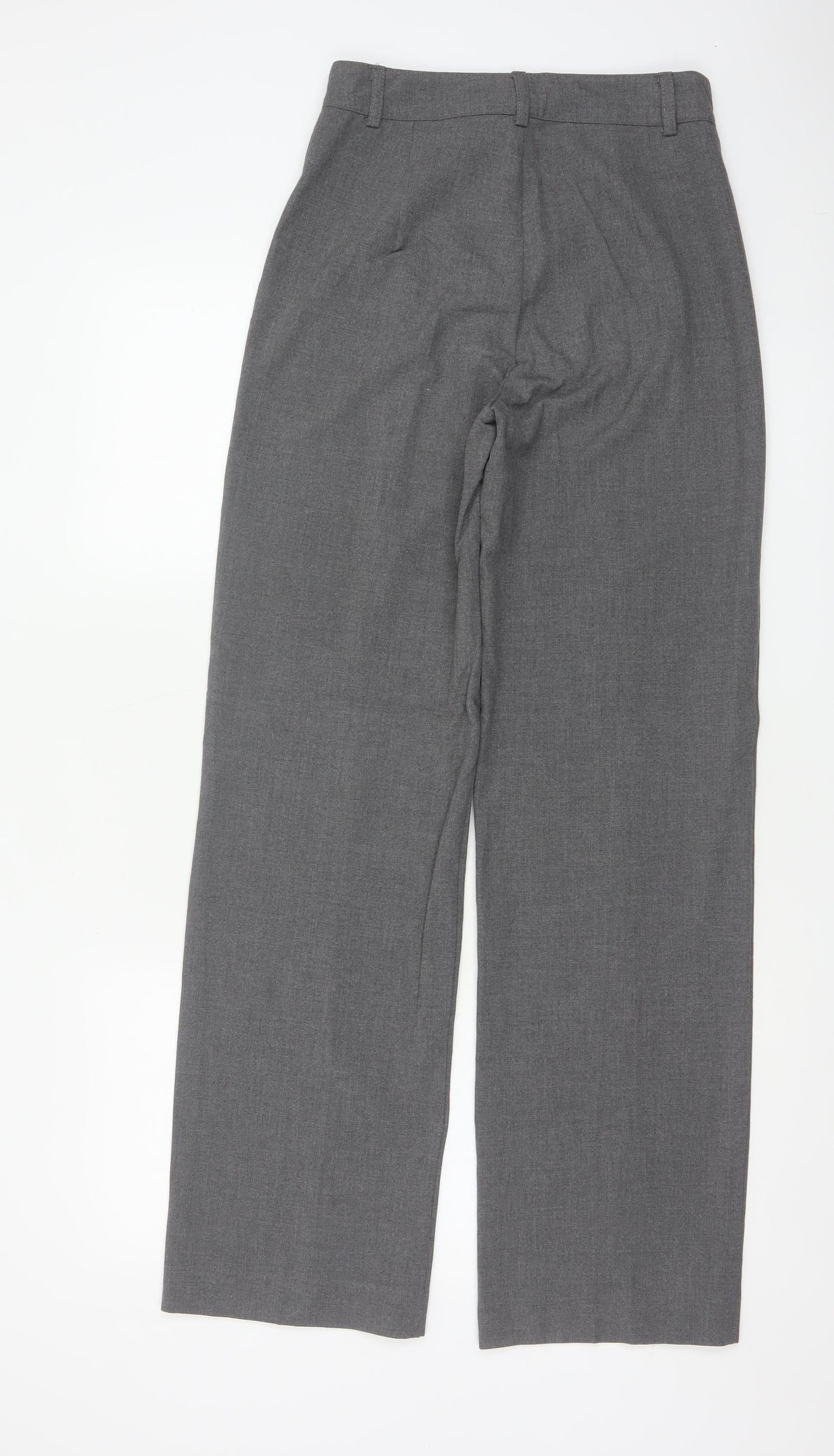 Pull&Bear Women Grey S High Rise Straight Tailored Trousers