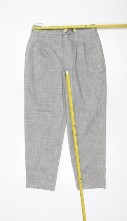 Topshop Women Grey Size 10 Pleated Tapered Dress Trousers Pockets