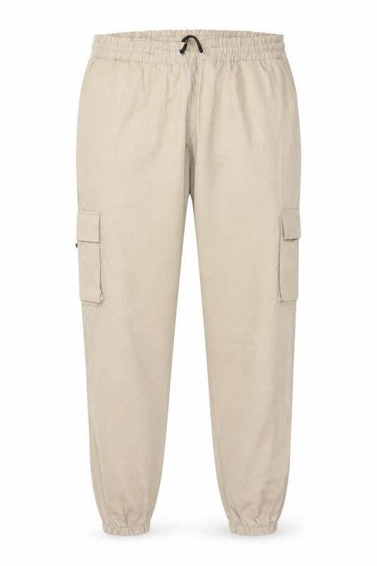 boohooMAN Men's Beige 4XL Cargo Trousers Cotton Cuffed Joggers
