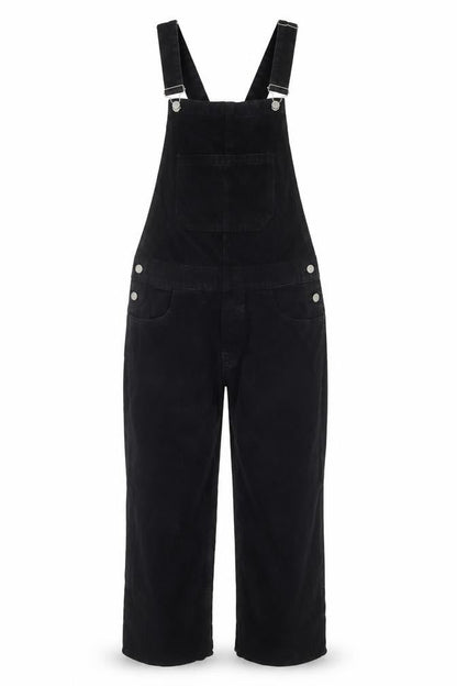 ASOS Design Women Black Size S Cotton Denim Straight Leg Dungarees
