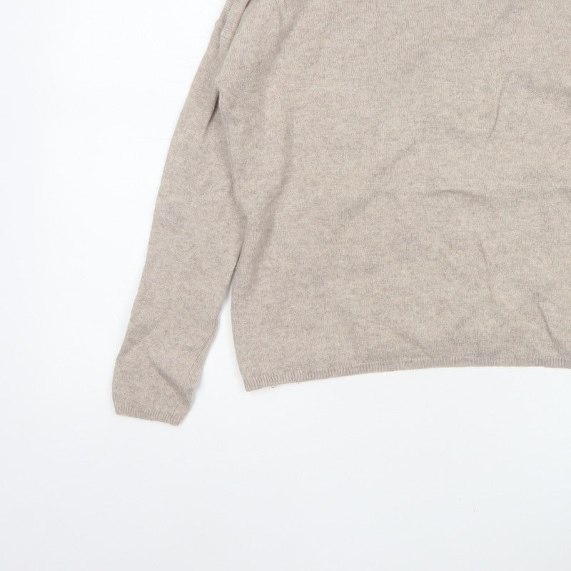 The White Company Women’s Beige Size 8 Button Back Knit Pullover