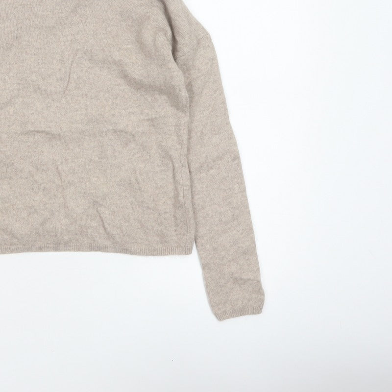 The White Company Women’s Beige Size 8 Button Back Knit Pullover