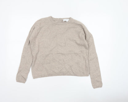 The White Company Women’s Beige Size 8 Button Back Knit Pullover
