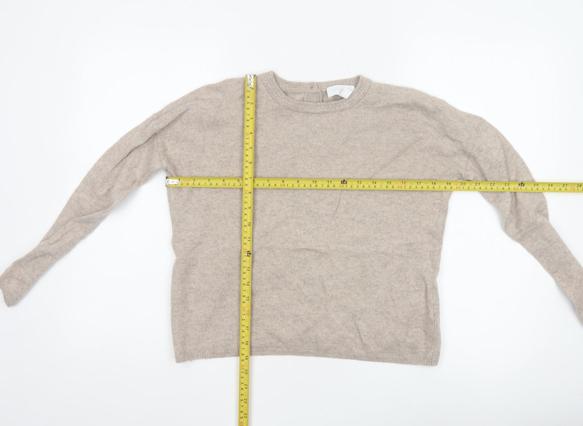 The White Company Women’s Beige Size 8 Button Back Knit Pullover