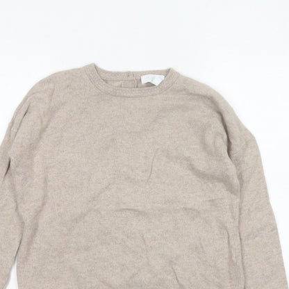 The White Company Women’s Beige Size 8 Button Back Knit Pullover