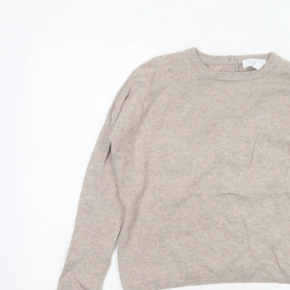 The White Company Women’s Beige Size 8 Button Back Knit Pullover