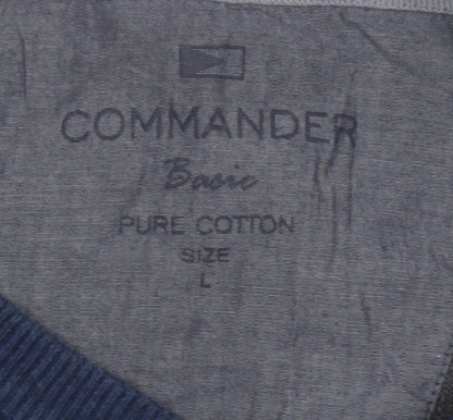 Commander Men’s Multicoloured Striped Cotton Crew Neck Pullover Jumper L