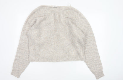 Tu Women’s Beige Size 10 Knit Round Neck Raglan Sleeve Jumper