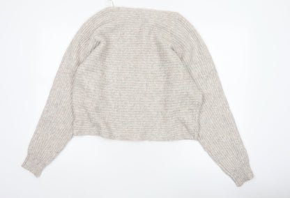 Tu Women’s Beige Size 10 Knit Round Neck Raglan Sleeve Jumper