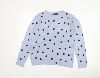 Marks & Spencer Women’s Blue Polka Dot Crew Neck Jumper Size 12