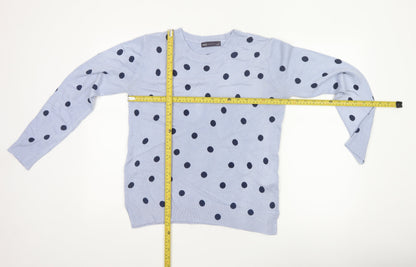Marks & Spencer Women’s Blue Polka Dot Crew Neck Jumper Size 12