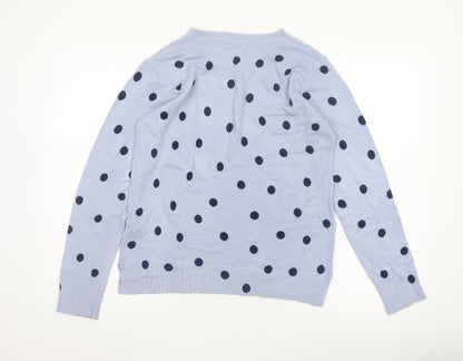 Marks & Spencer Women’s Blue Polka Dot Crew Neck Jumper Size 12