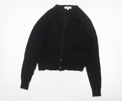 Marks & Spencer Women’s Black Size 12 Button Crew Neck Cardigan
