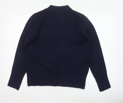 Bonmarché Women’s Blue Size 12 Star Knit Crew Neck Pullover Jumper
