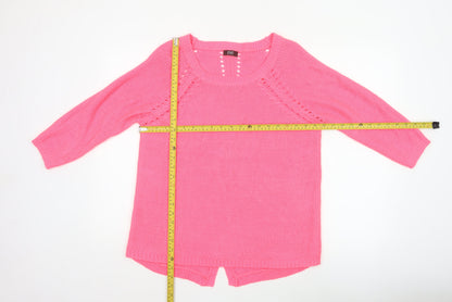 F&F Women’s Pink Size 16 Chunky Knit Raglan Tunic Jumper