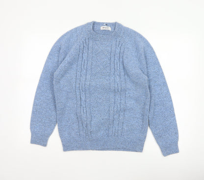 Damart Women’s Blue Cable Knit Round Neck Jumper UK 14