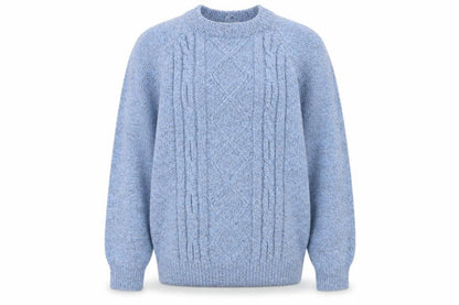 Damart Women’s Blue Cable Knit Round Neck Jumper UK 14