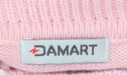 Damart Women Pink UK 18 Full Zip High Neck Knit Cardigan