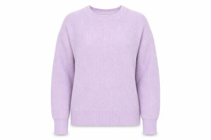 Marks & Spencer Women Purple M Rib Knit Crew Neck Pullover Jumper