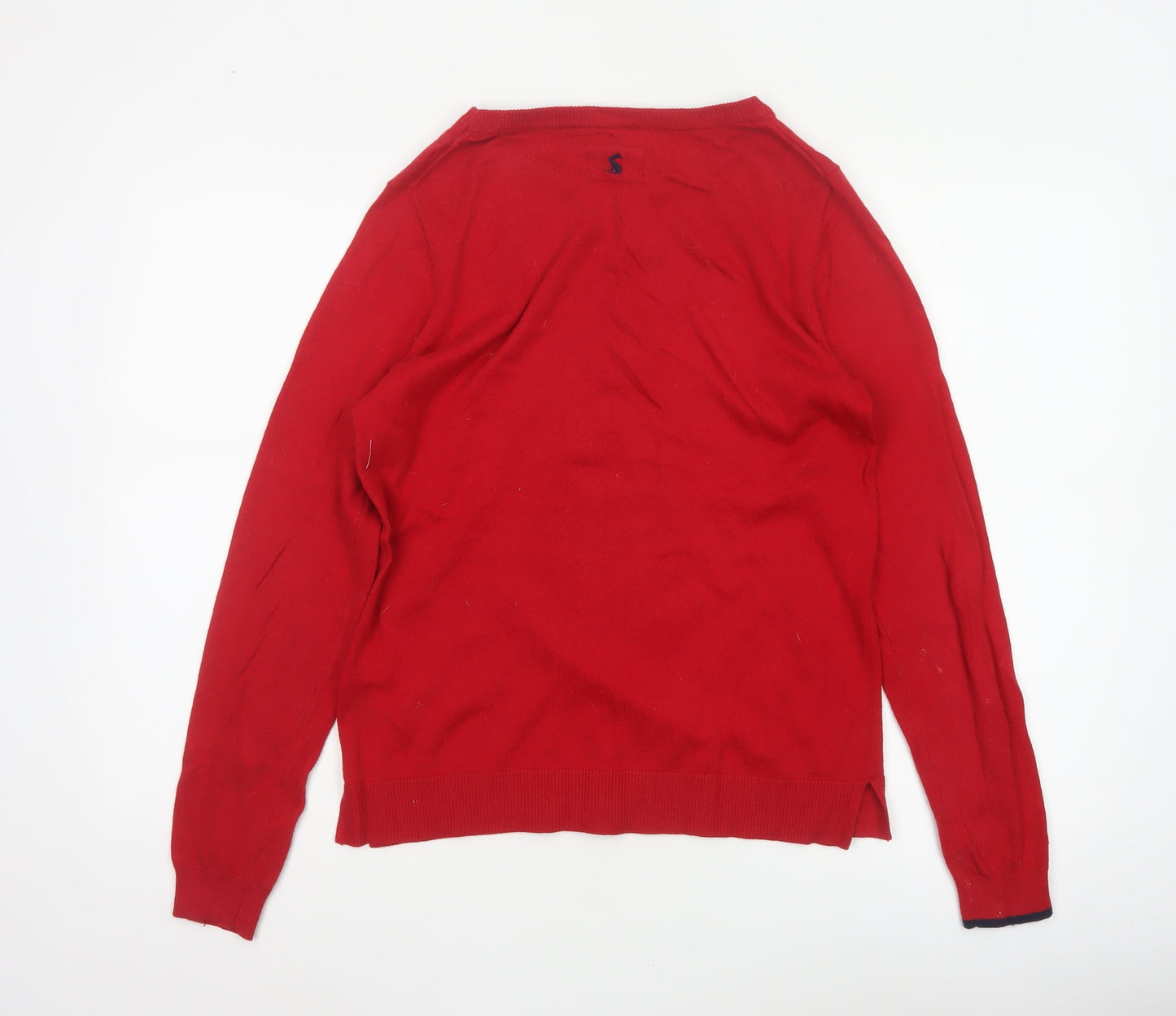 Joules Women Red Size 10 Dog Fair Isle Christmas Knit Jumper