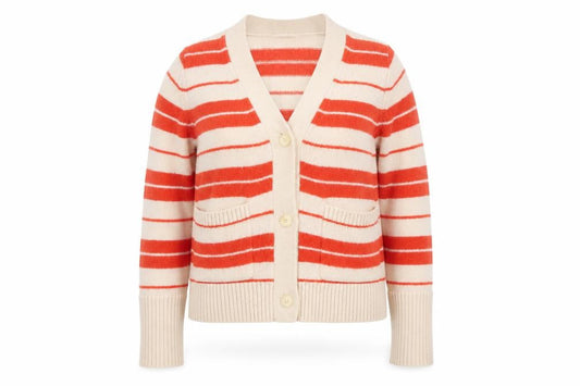 Autograph Women’s Multicoloured UK 10 Striped V-Neck Mohair Blend Cardigan