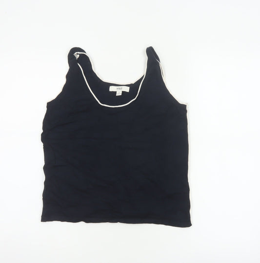 Marks & Spencer Women Black M Tank Top Contrast Trim Stretch