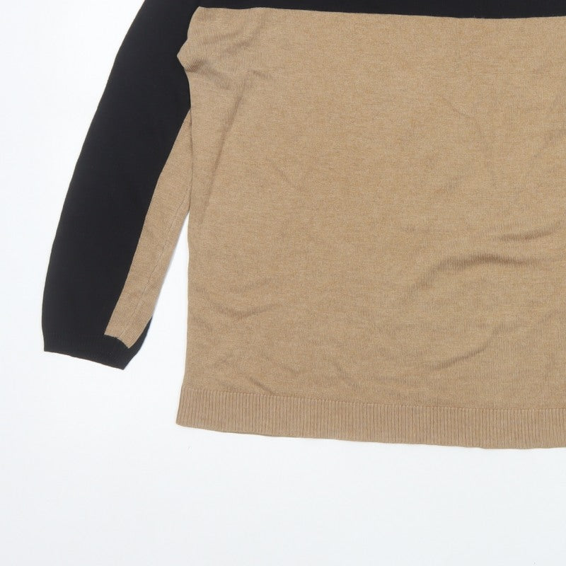 Dorothy Perkins Women’s Small Black Beige Colour Block Knit Jumper