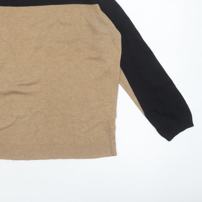 Dorothy Perkins Women’s Small Black Beige Colour Block Knit Jumper