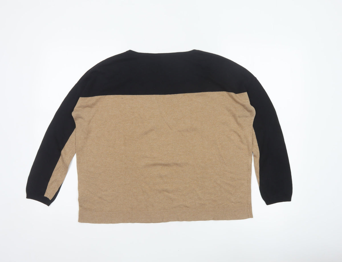 Dorothy Perkins Women’s Small Black Beige Colour Block Knit Jumper