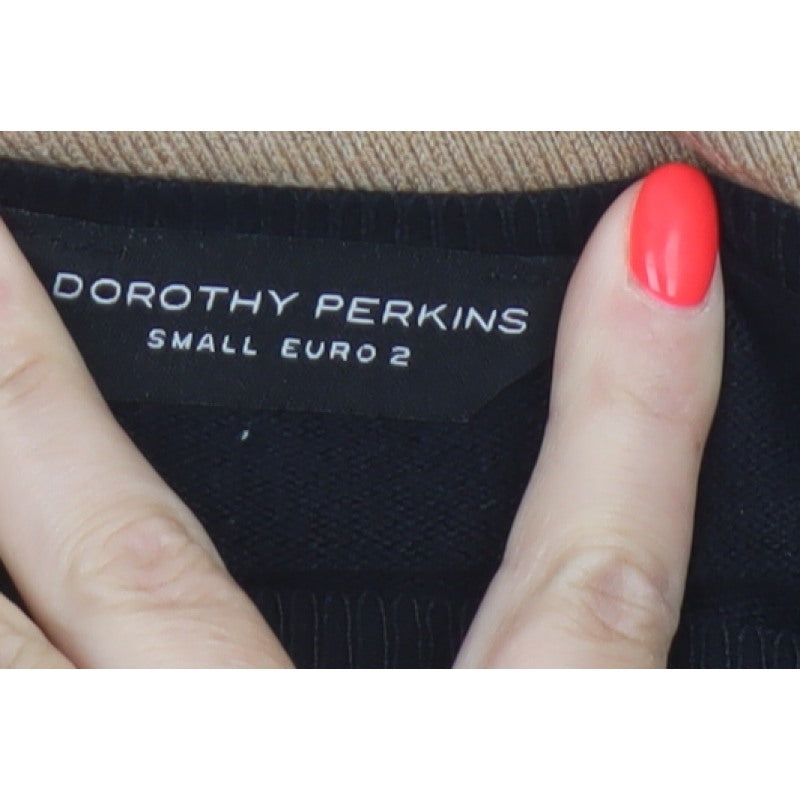 Dorothy Perkins Women’s Small Black Beige Colour Block Knit Jumper