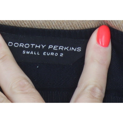 Dorothy Perkins Women’s Small Black Beige Colour Block Knit Jumper