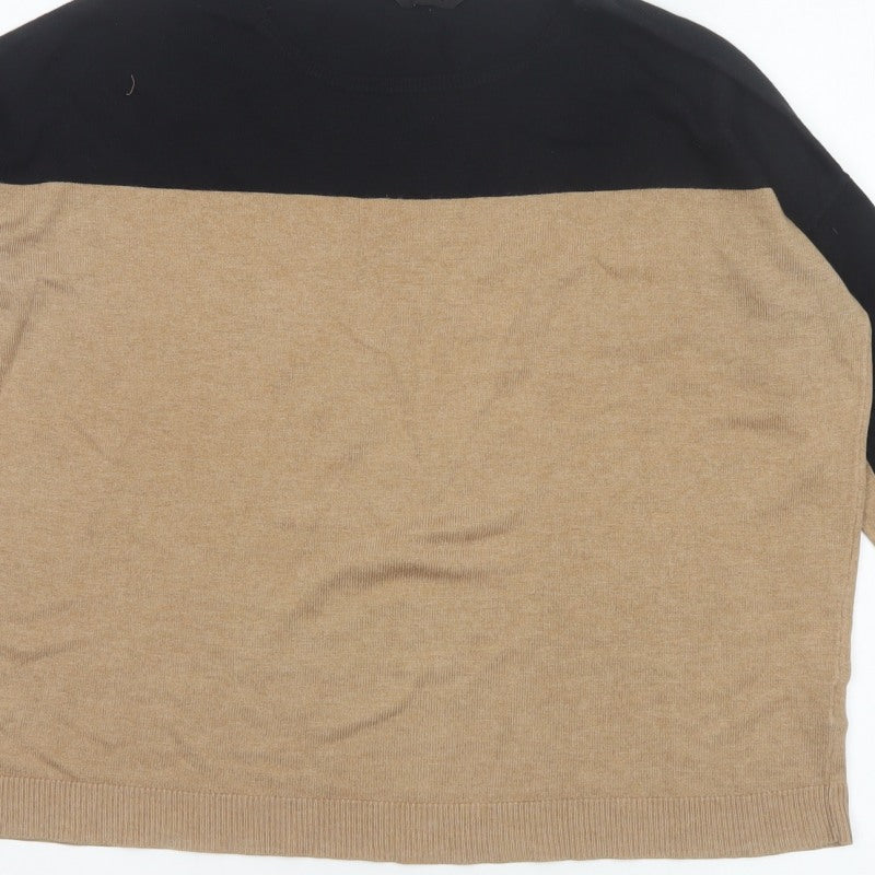 Dorothy Perkins Women’s Small Black Beige Colour Block Knit Jumper