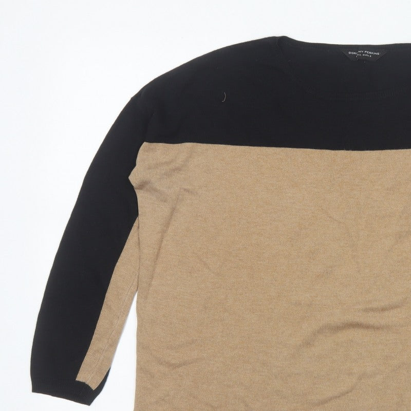 Dorothy Perkins Women’s Small Black Beige Colour Block Knit Jumper