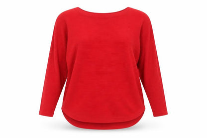 The Collection Debenhams Women Red Size 18 Rib Knit Boat Neck Jumper