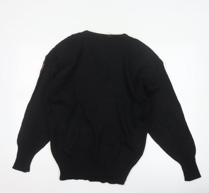 Lady Joyce Women’s Black 38 Vintage Sequin Butterfly V-Neck Jumper
